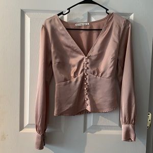 Satin long sleeve top